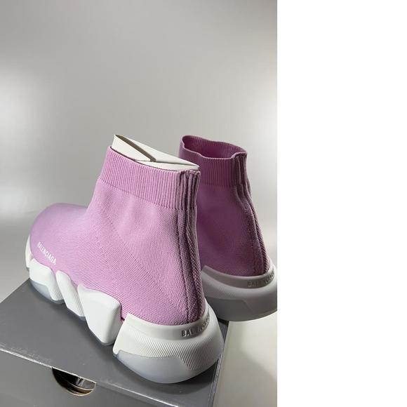 women's Recycled pink White Knit Speed 2.0 Stretch Sock Sneakers E605 - Picture 9 of 12